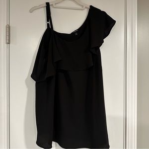 Torrid Size 1 Off the Shoulder Flair Black Blouse Top